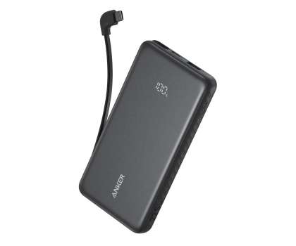 Powerbank ANKER Zolo Power Bank 10000mAh 22.5W Built-In USB-C Cable Black A110DH11